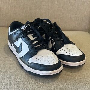 Nike Women’s Black and White Low-Top Dunks Sneakers - Swoosh Accent